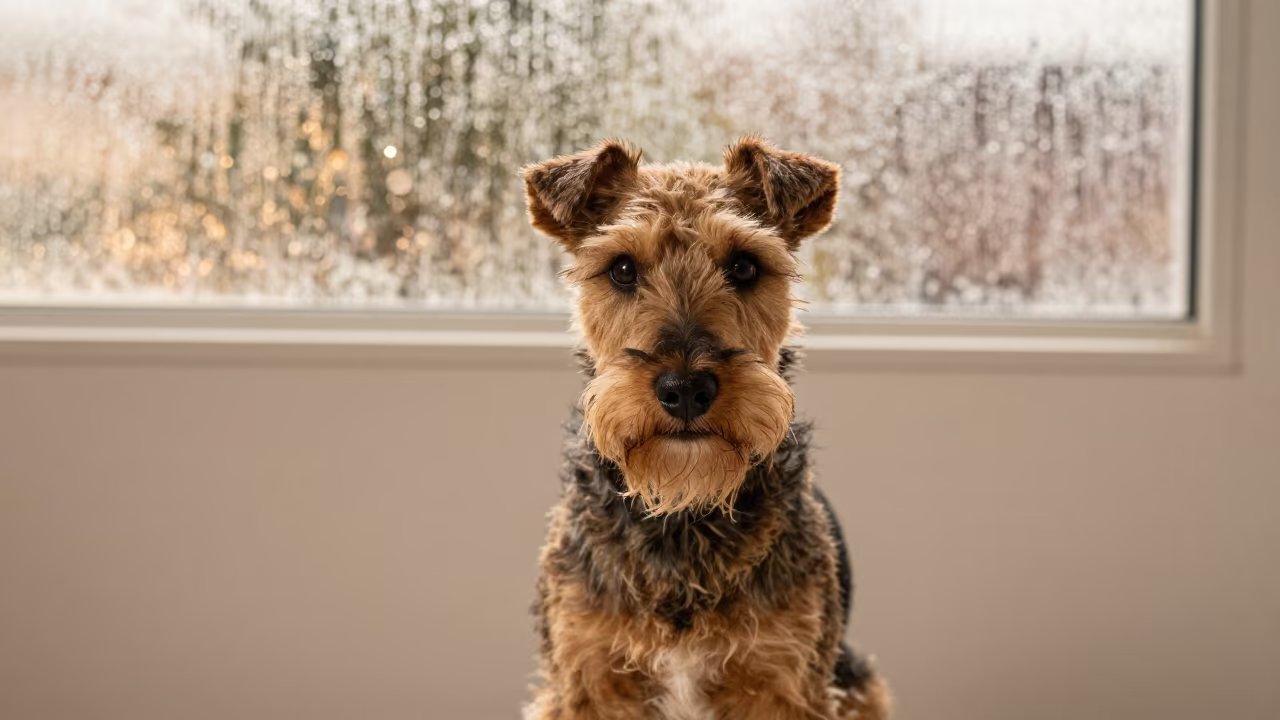 Manchester Terrier Portrait in Abeokuta Studio in in a quiet portrait studio with a plain backdrop and eye-level framing in Abeokuta