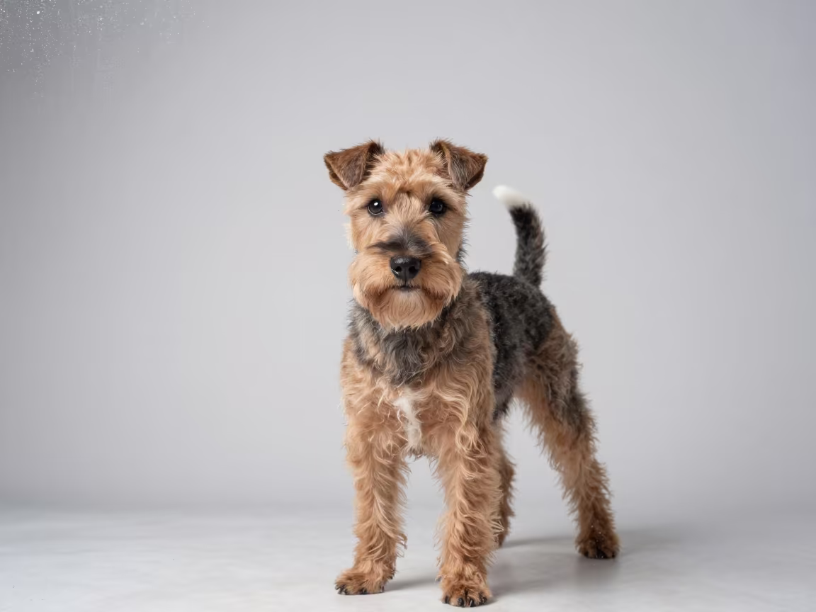 Manchester Terrier Portrait in Cebu Studio in in a quiet portrait studio with a plain backdrop and eye-level framing in Cebu