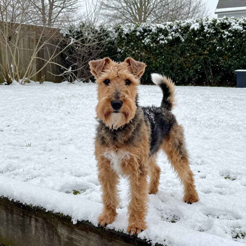 Manchester Terrier Portrait in Jacobabad Garden in near a garden edge with soft morning light and an uncluttered background near Jacobabad