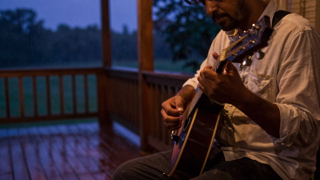 Mandolin Picker at Bangalore Jazz Club Monsoon Twilight in at a jazz club in Bangalore