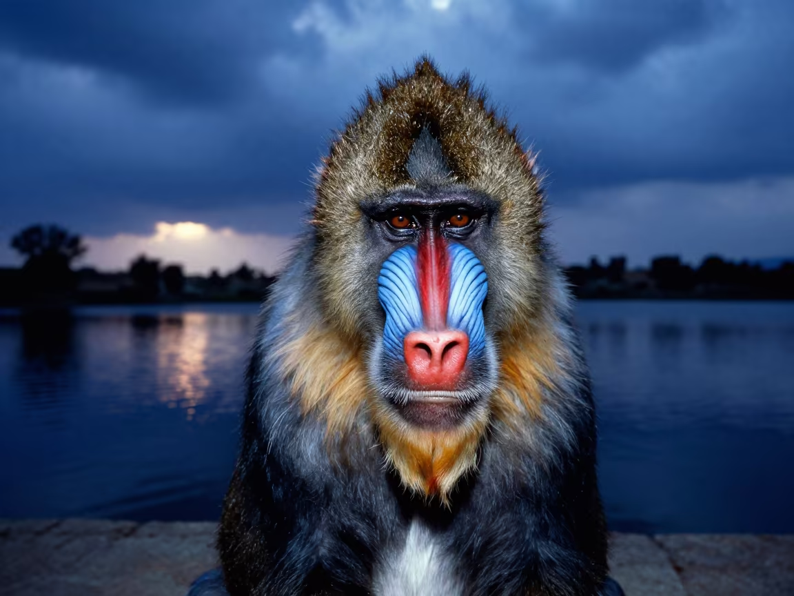 Mandrill Evening Reflection Near Amman in near Amman