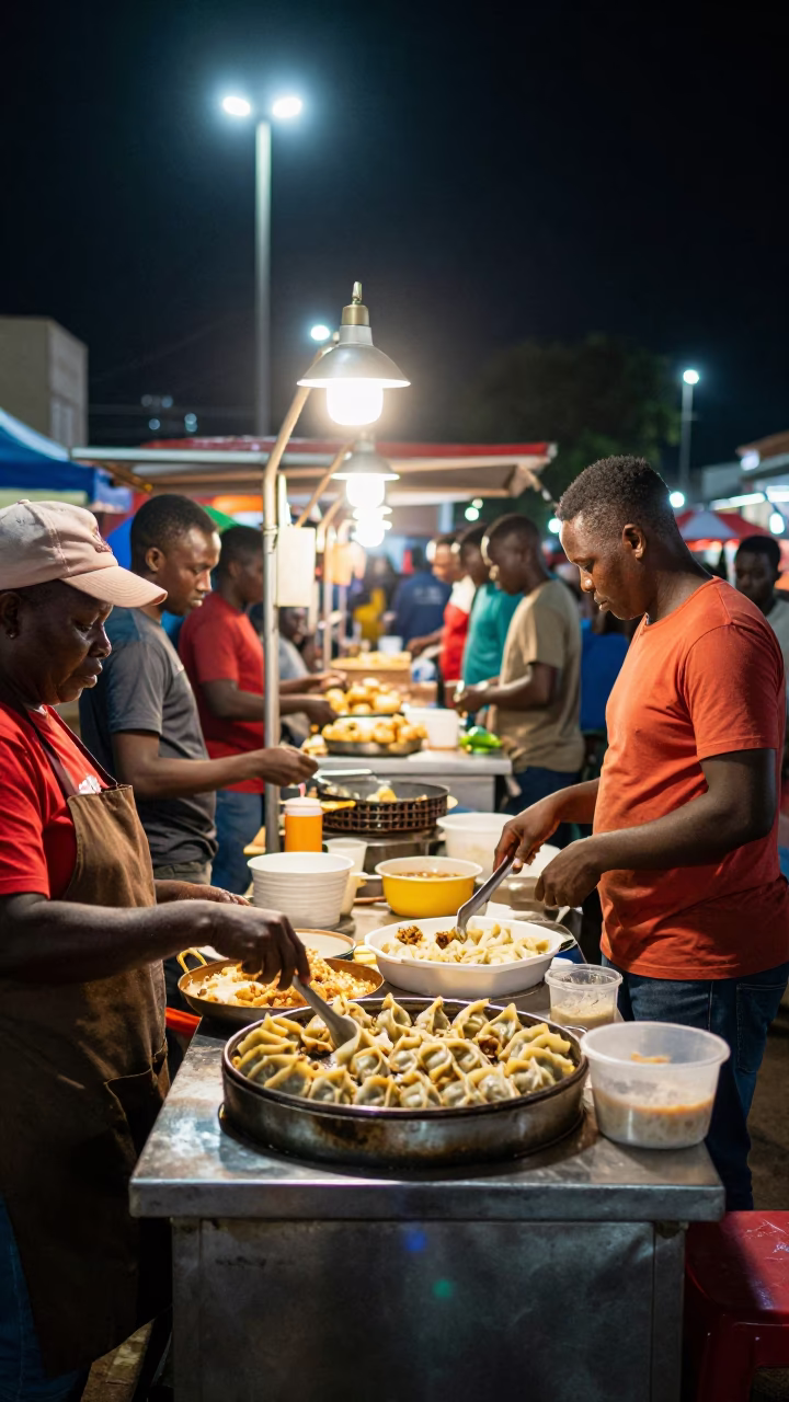 Mandu Dumplings in Durban at Deep In The Night Light in in Durban, South Africa