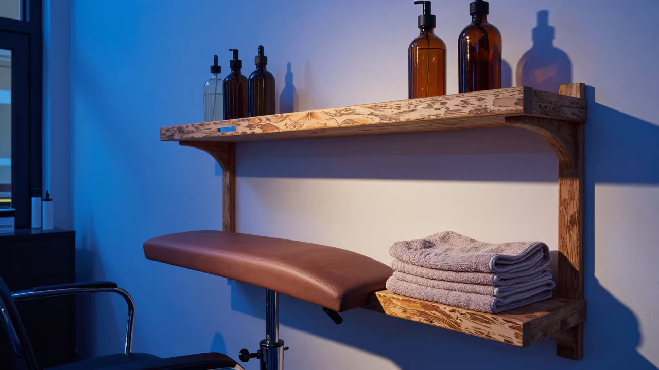 Manicure Armrest Shelf in Delft Salon Twilight in inside a salon row in Delft