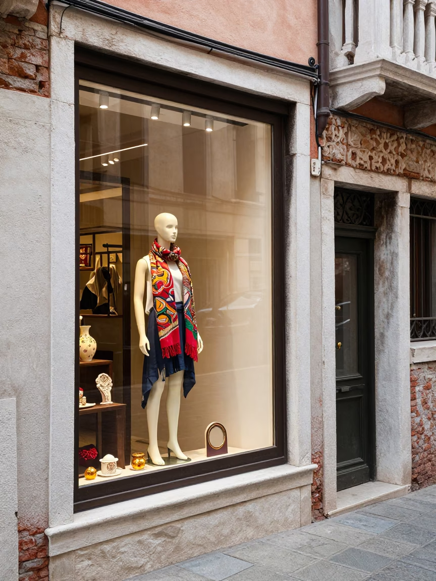 Mannequin at Late Morning Light in in Venice, Italy