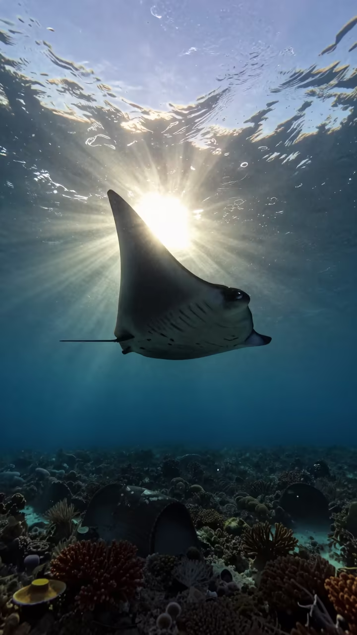 Manta Ray Barrel Roll at Sydney Cleaning Station in near Sydney