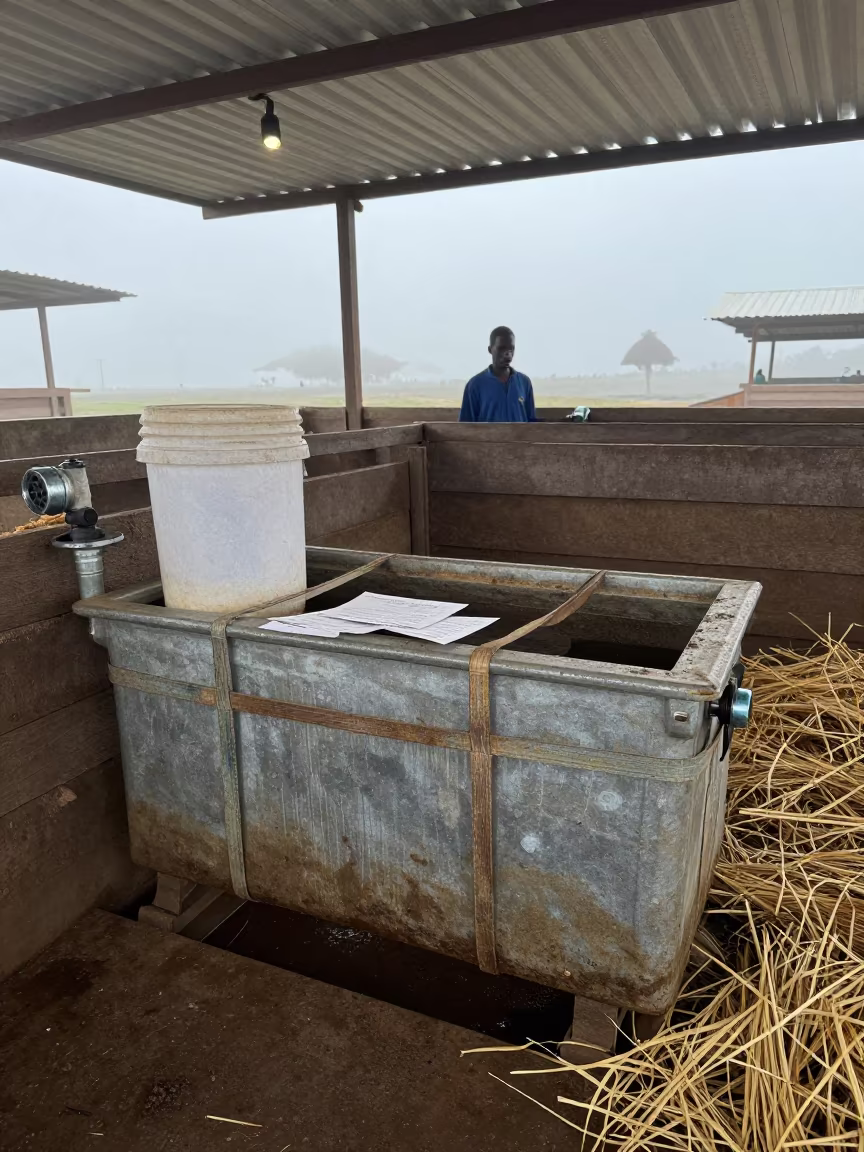 Manure Sample Cooler in Djibouti Ranch Corral in inside a ranch corral in Djibouti