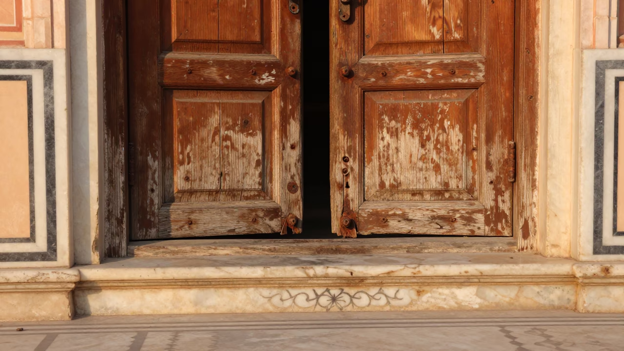 Marble Details in Jaipur at Honeyed Evening Light in in Jaipur, India