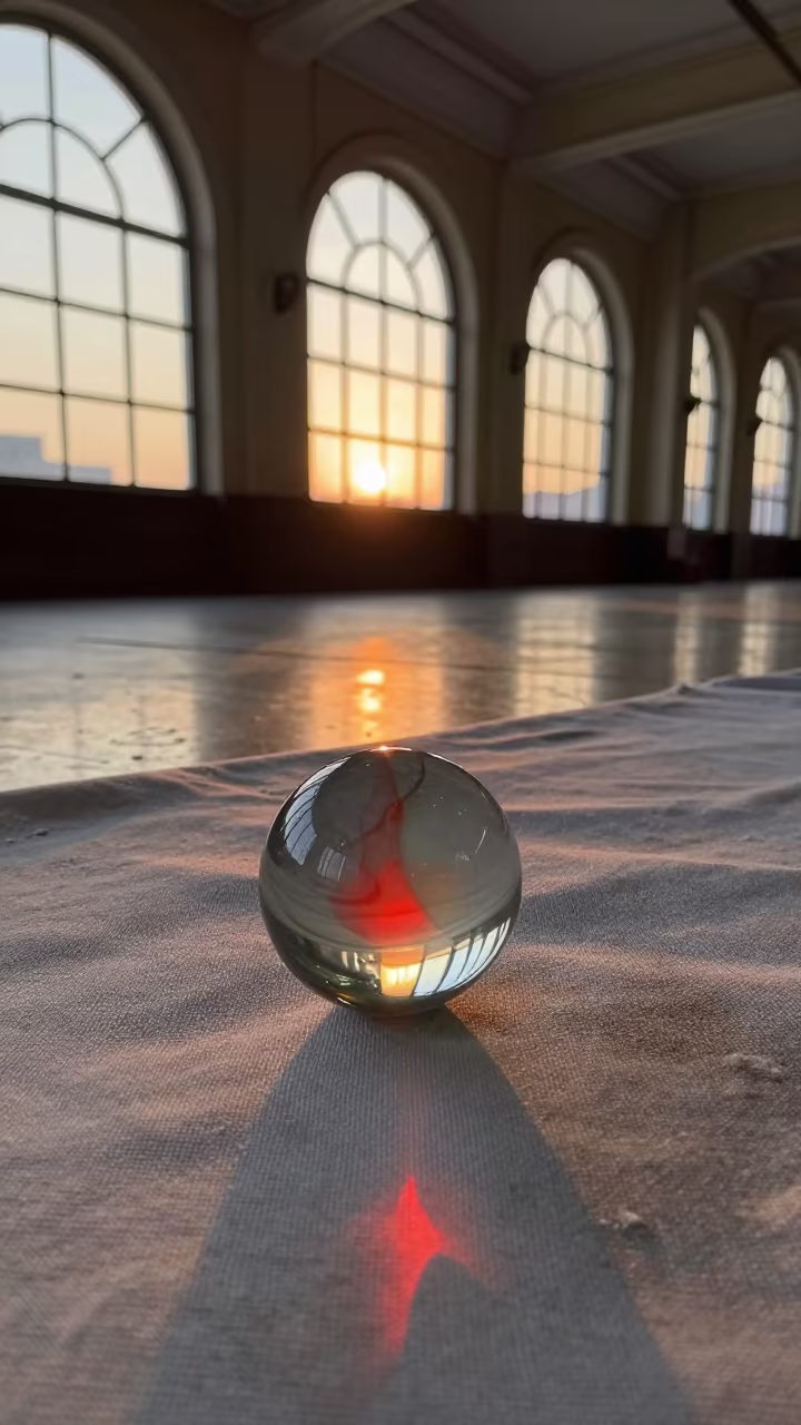 Marble Light Projection on Fabric in Train Terminal in inside a restored train terminal in Matola