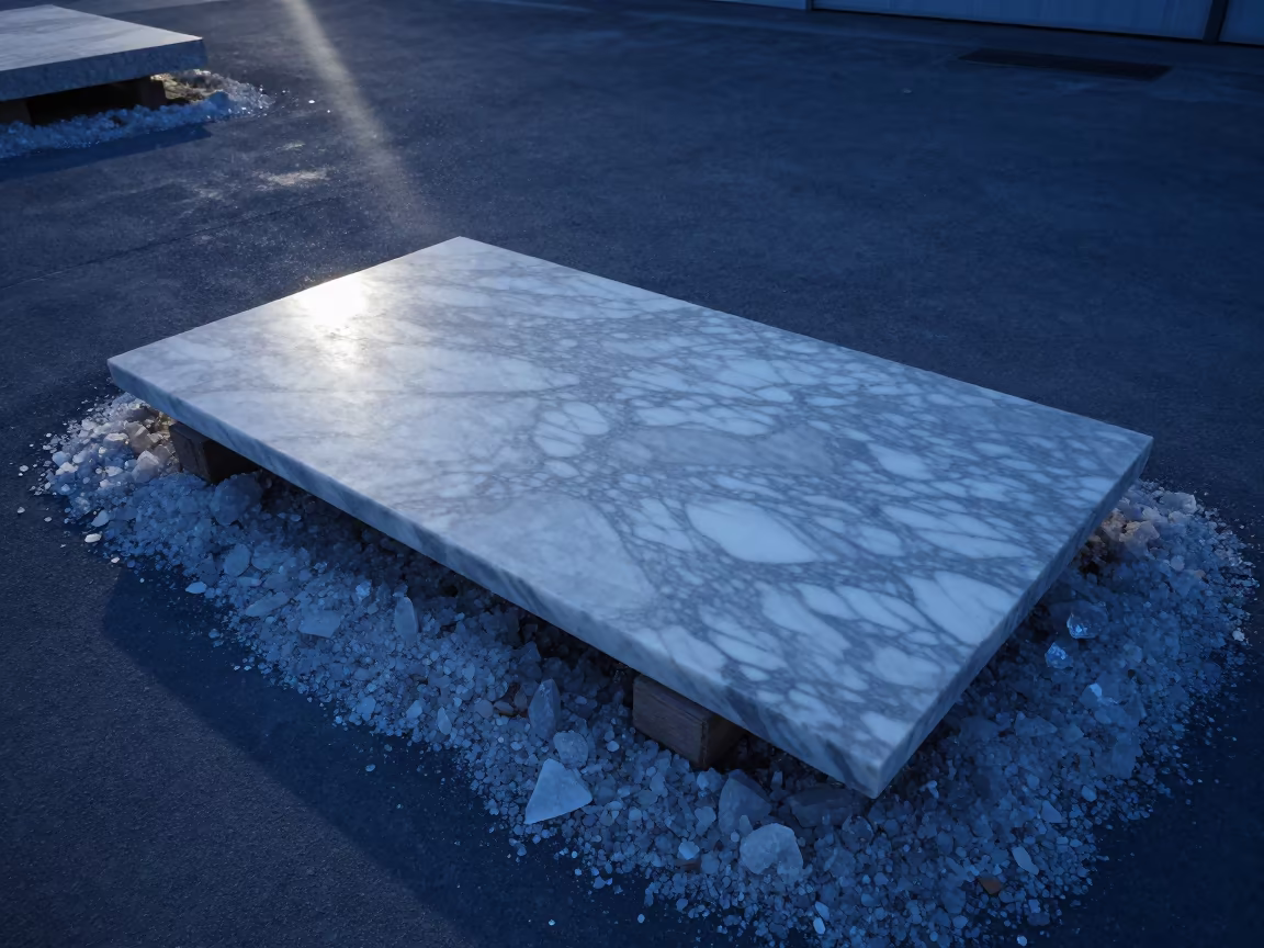 Marble Veins on Salt Crystals Twilight in on salt crystals along a pan rim near Salem