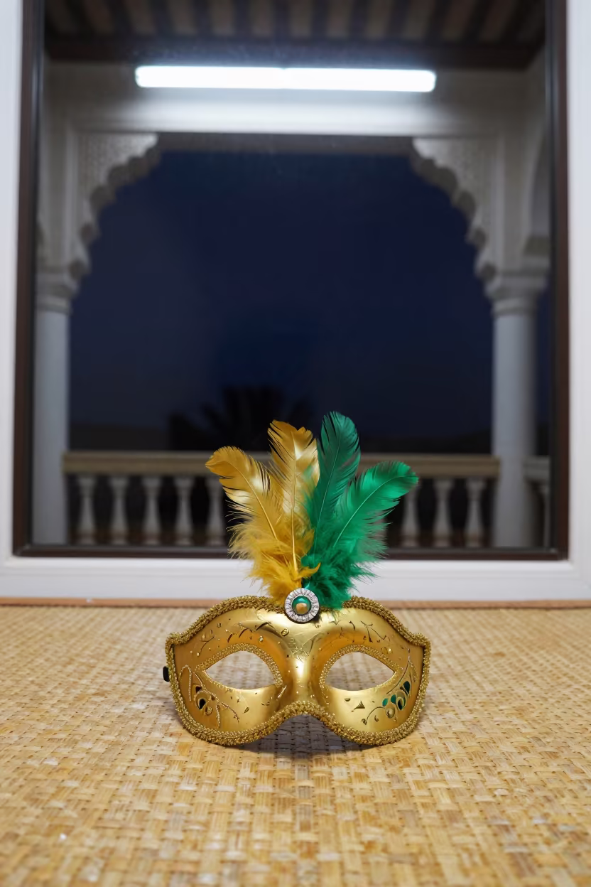 Mardi Gras Mask on Cordoba Tatami in on a tatami mat in Cordoba