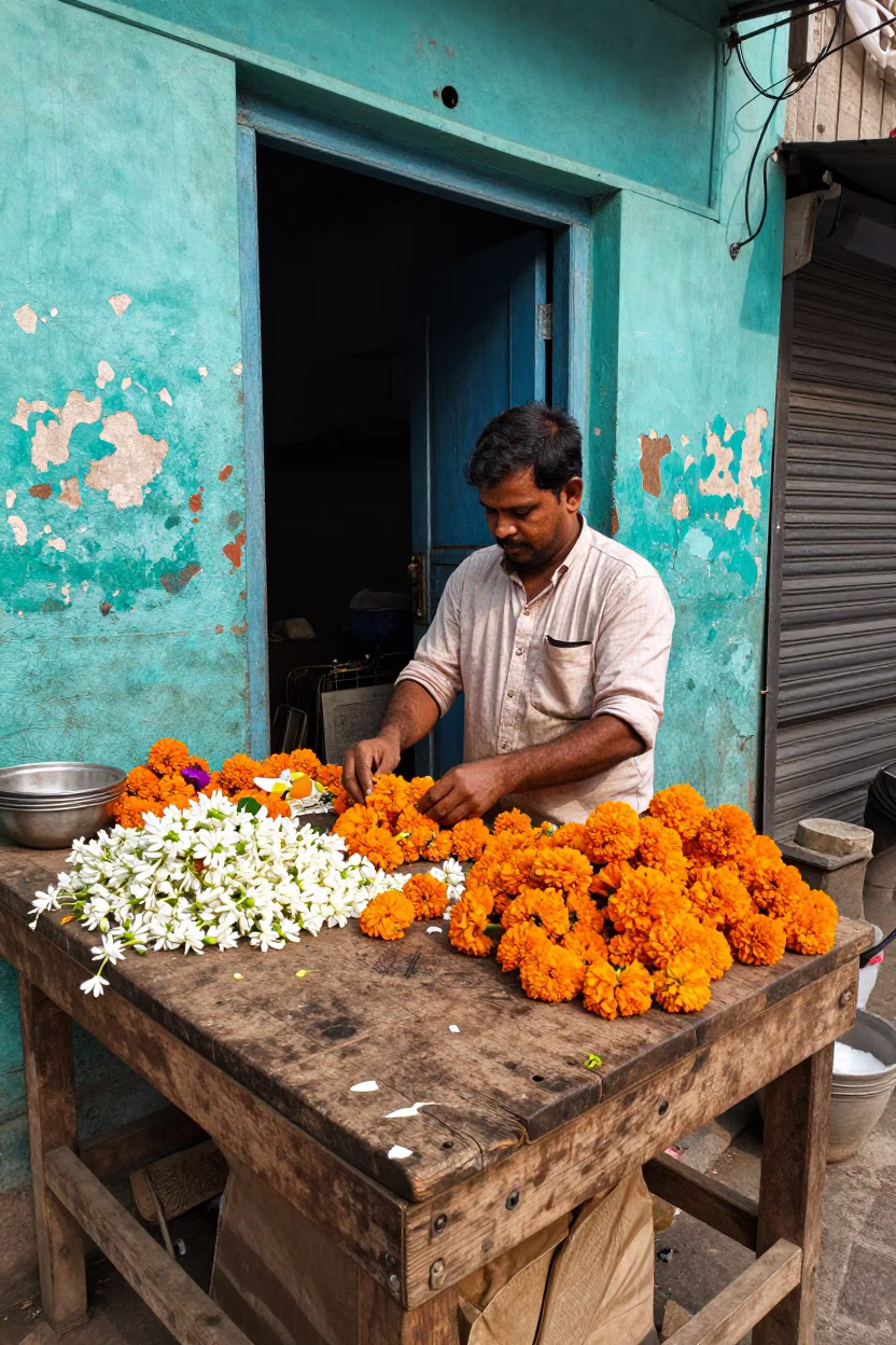 Marigold Garlands in Kolkata in in Kolkata, India