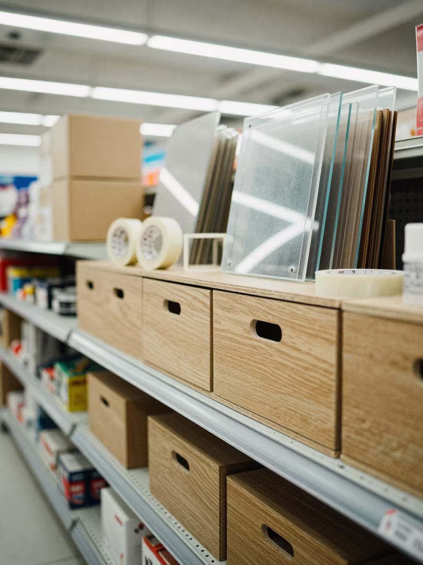 Markdown Sticker Drawer in Ras Al Khaimah Retail in inside a bright retail aisle in Ras al-Khaimah