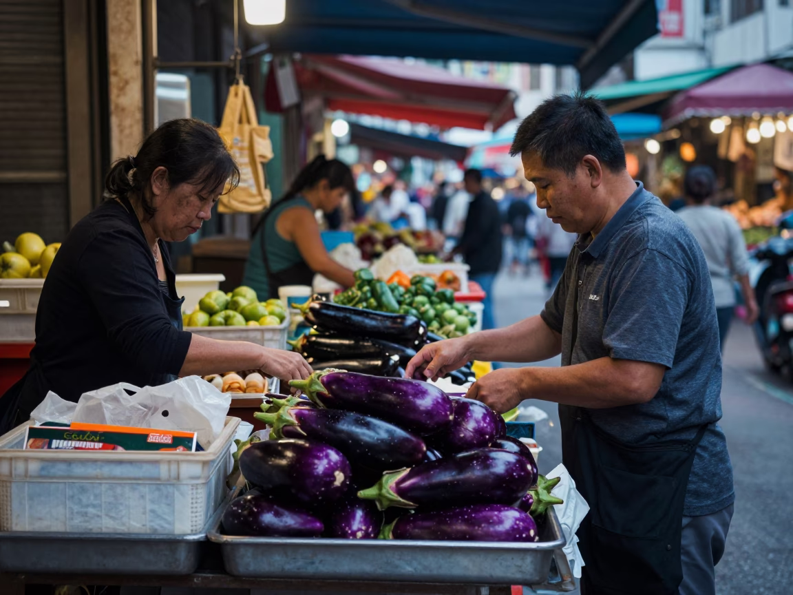 Market Activity at Sunrise Light in Hong Kong in in Hong Kong, Hong Kong