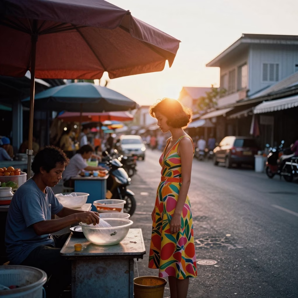 Market Details in Phuket at Golden Hour in in Phuket, Thailand