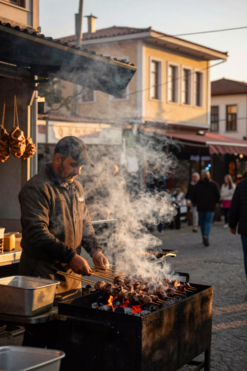 Market Life in Izmir at The Late Afternoon Light in in Izmir, Turkey