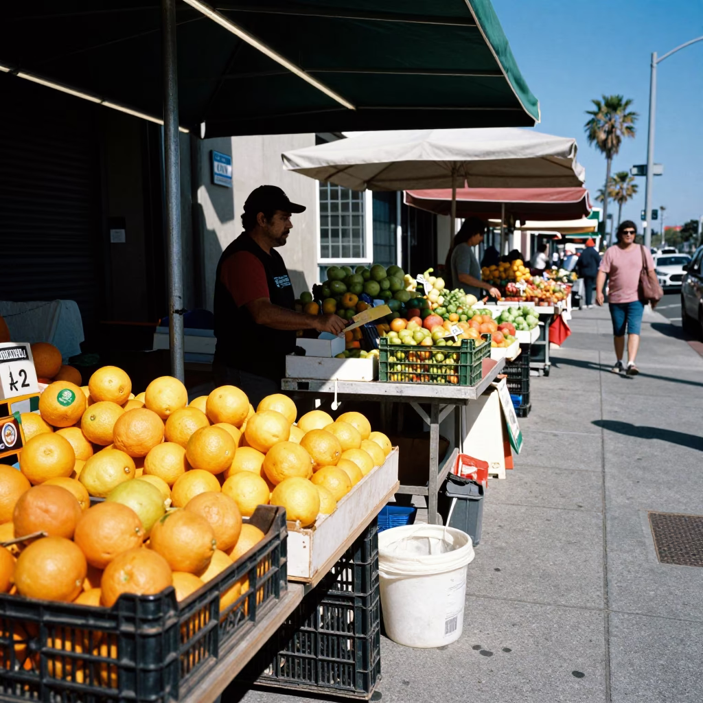 Market Midday in San Diego at Midday Light in in San Diego, California, United States