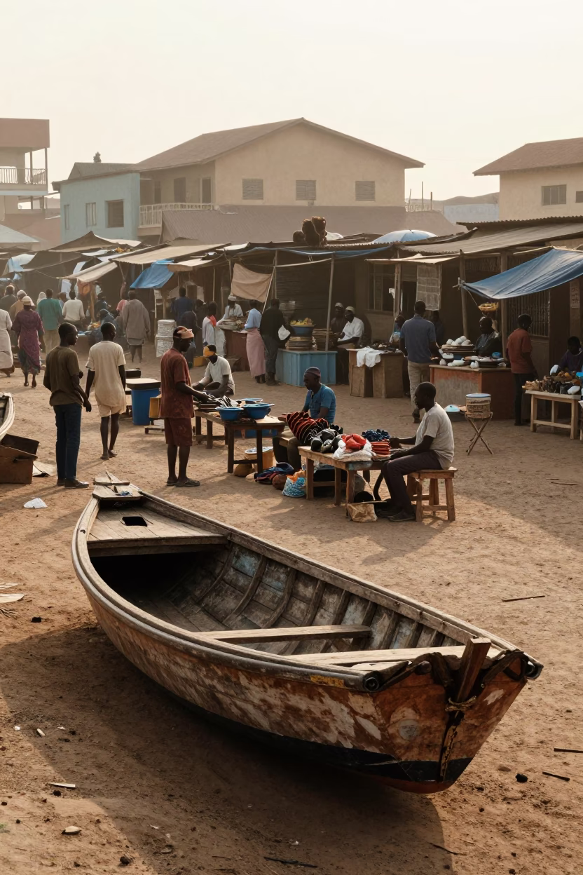 Market Morning in Dakar at The Early Morning Light in in Dakar, Senegal