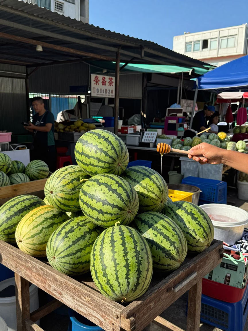 Market Morning in Kaohsiung at Bright Midmorning Light in in Kaohsiung, Taiwan