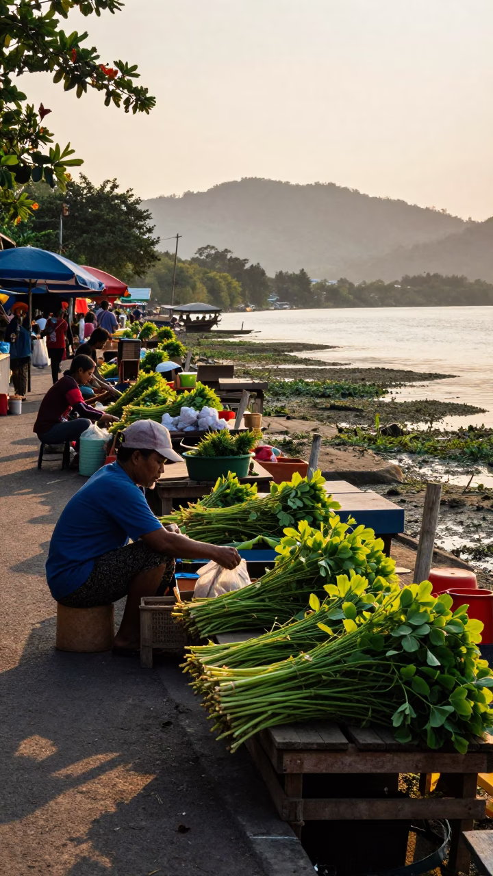 Market Scene at First Light Of Dawn in Phuket in in Phuket, Thailand