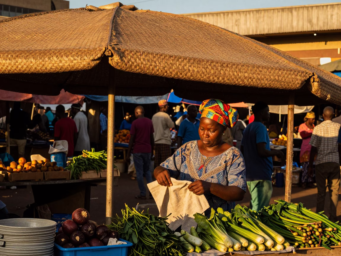 Market Scene at Golden Hour in Johannesburg in in Johannesburg, South Africa