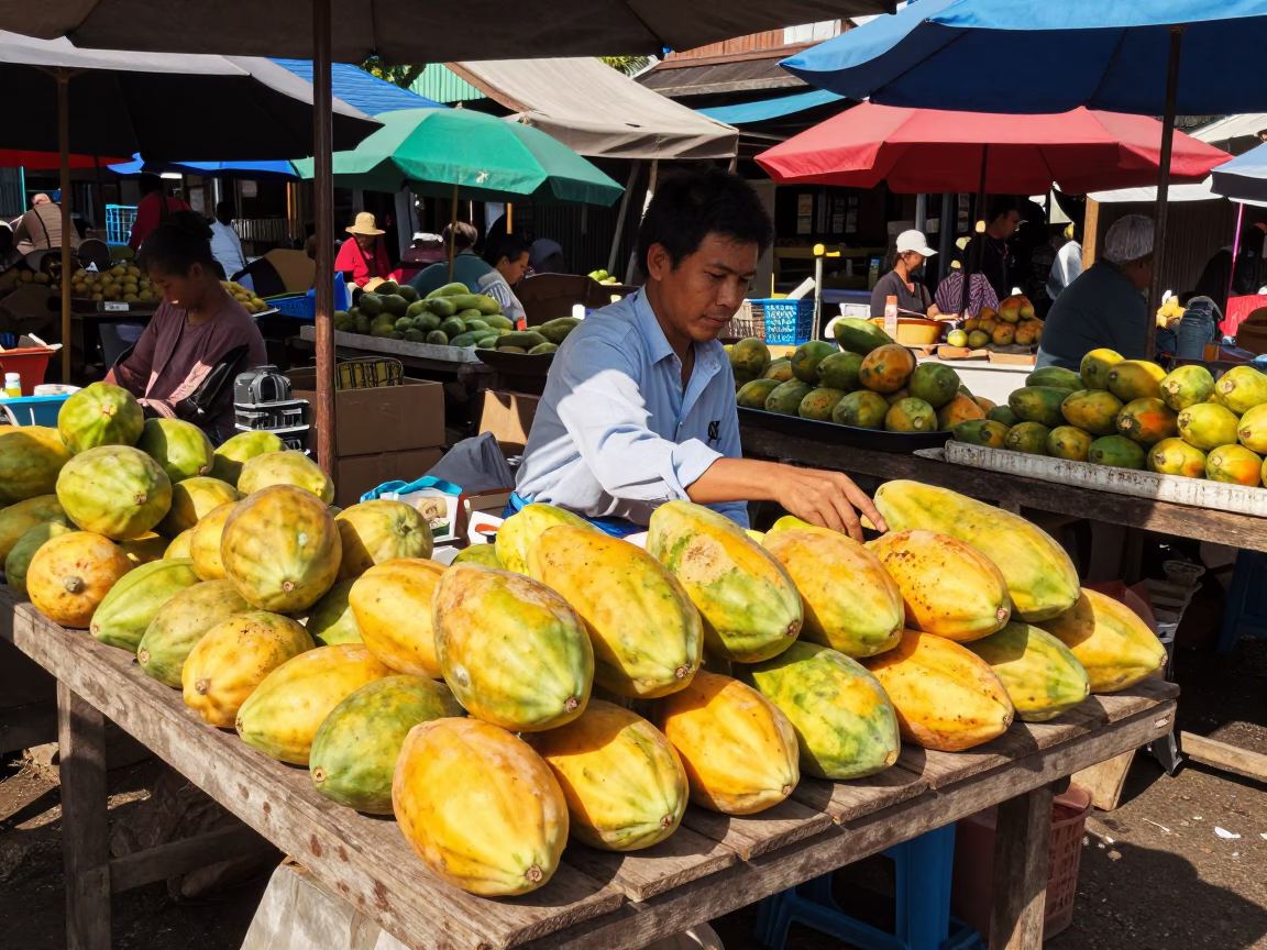 Market Scene at Midday Light in Chiang Mai in in Chiang Mai, Thailand