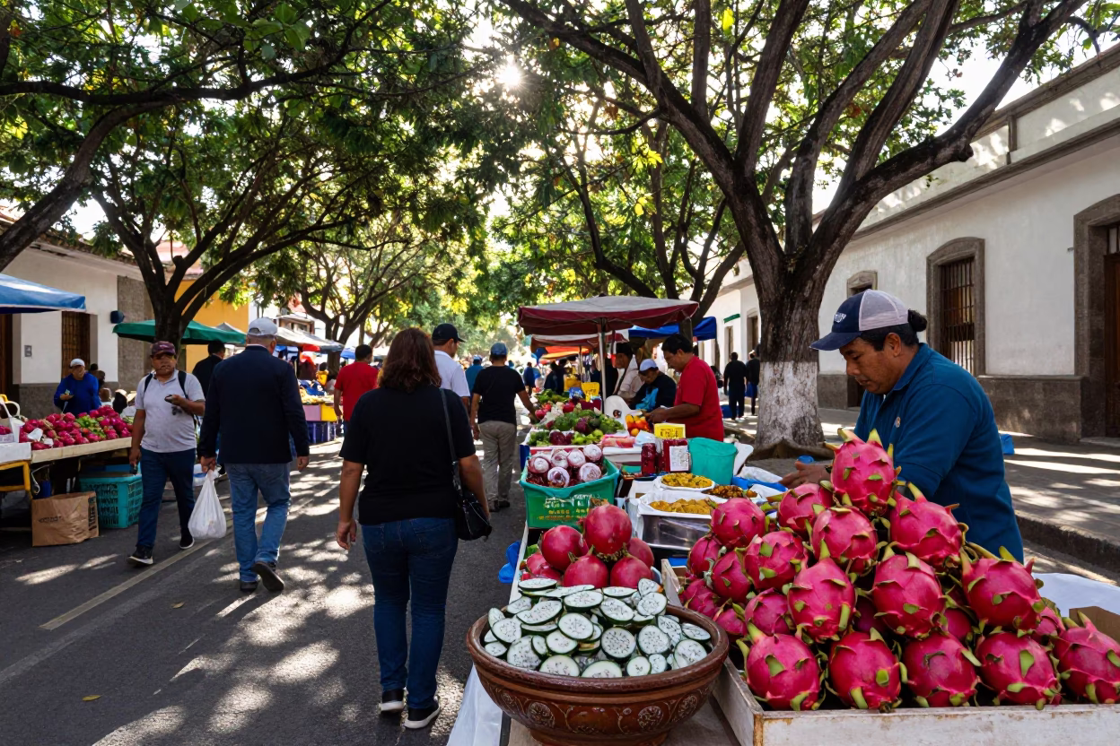 Market Scene at The Late Morning Light in Quito in in Quito, Ecuador