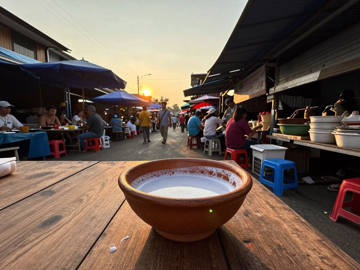 Market Scene in Chiang Mai at Golden Hour in in Chiang Mai, Thailand