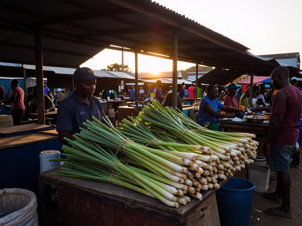 Market Scene in Durban at First Light Of Dawn in in Durban, South Africa