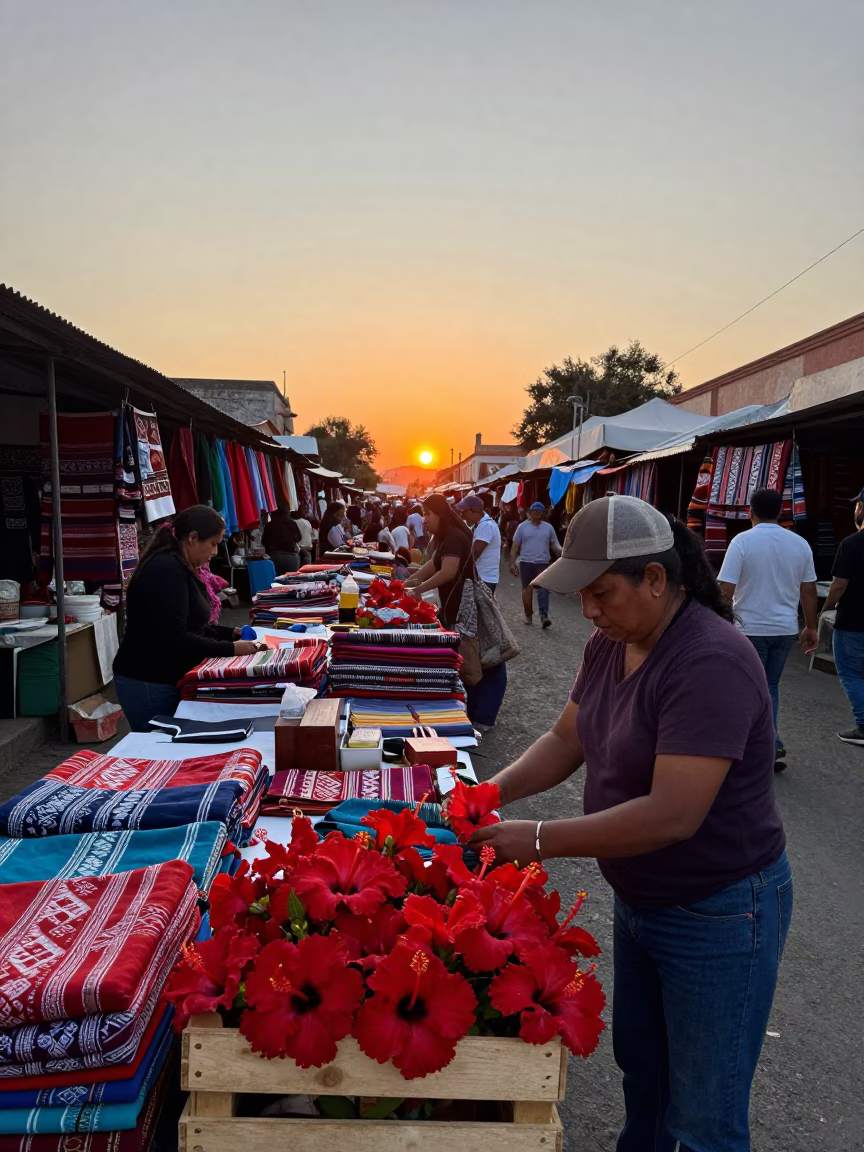 Market Scene in Guadalajara at As The Sun Drops Toward The Horizon in in Guadalajara, Mexico