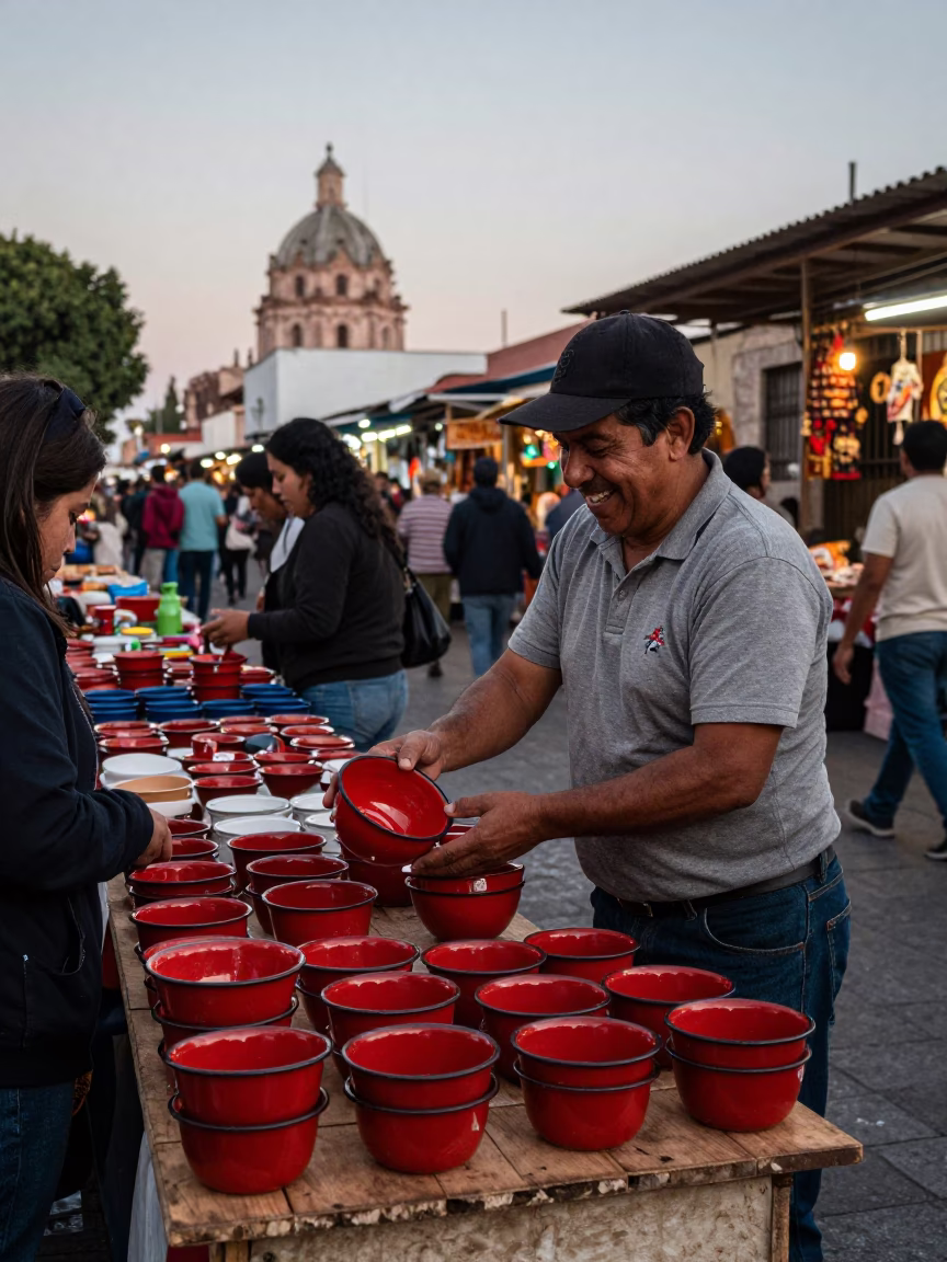 Market Scene in Guadalajara at The Early Evening Light in in Guadalajara, Mexico