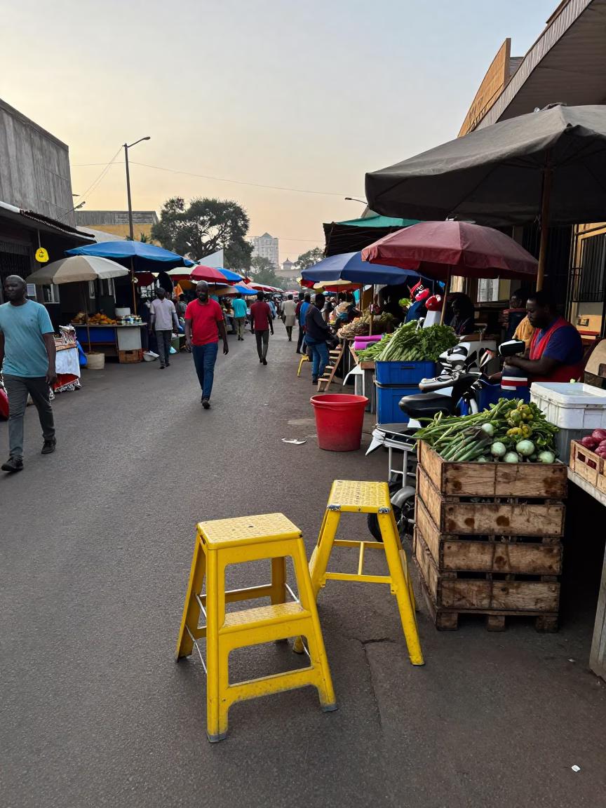 Market Scene in Johannesburg at The Early Morning Light in in Johannesburg, South Africa