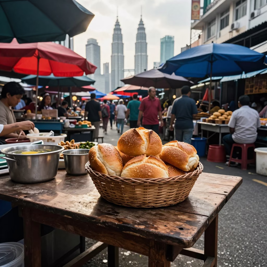 Market Scene in Kuala Lumpur at The Late Morning Light in in Kuala Lumpur, Malaysia