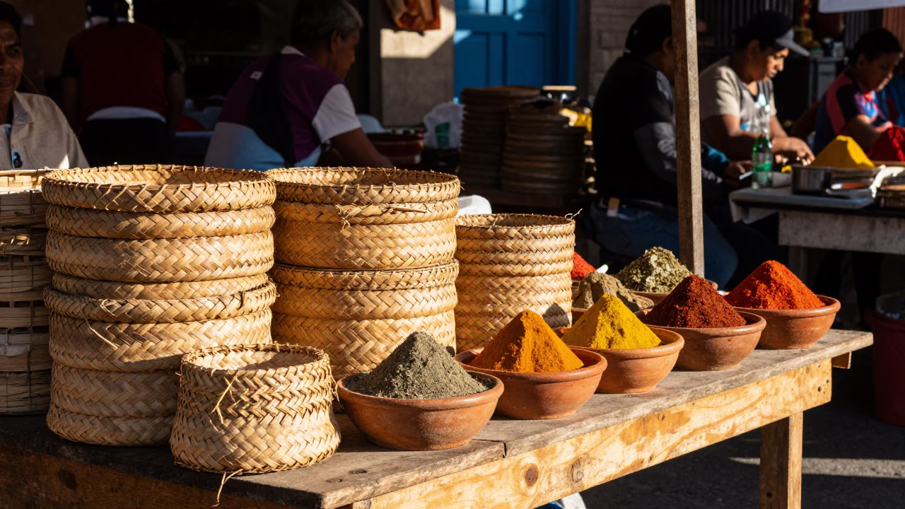 Market Scene in Medellin at The Early Afternoon Light in in Medellin, Colombia