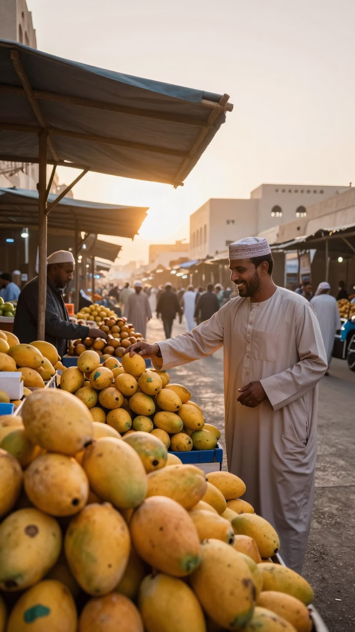 Market Scene in Muscat at First Light Of Dawn in in Muscat, Oman