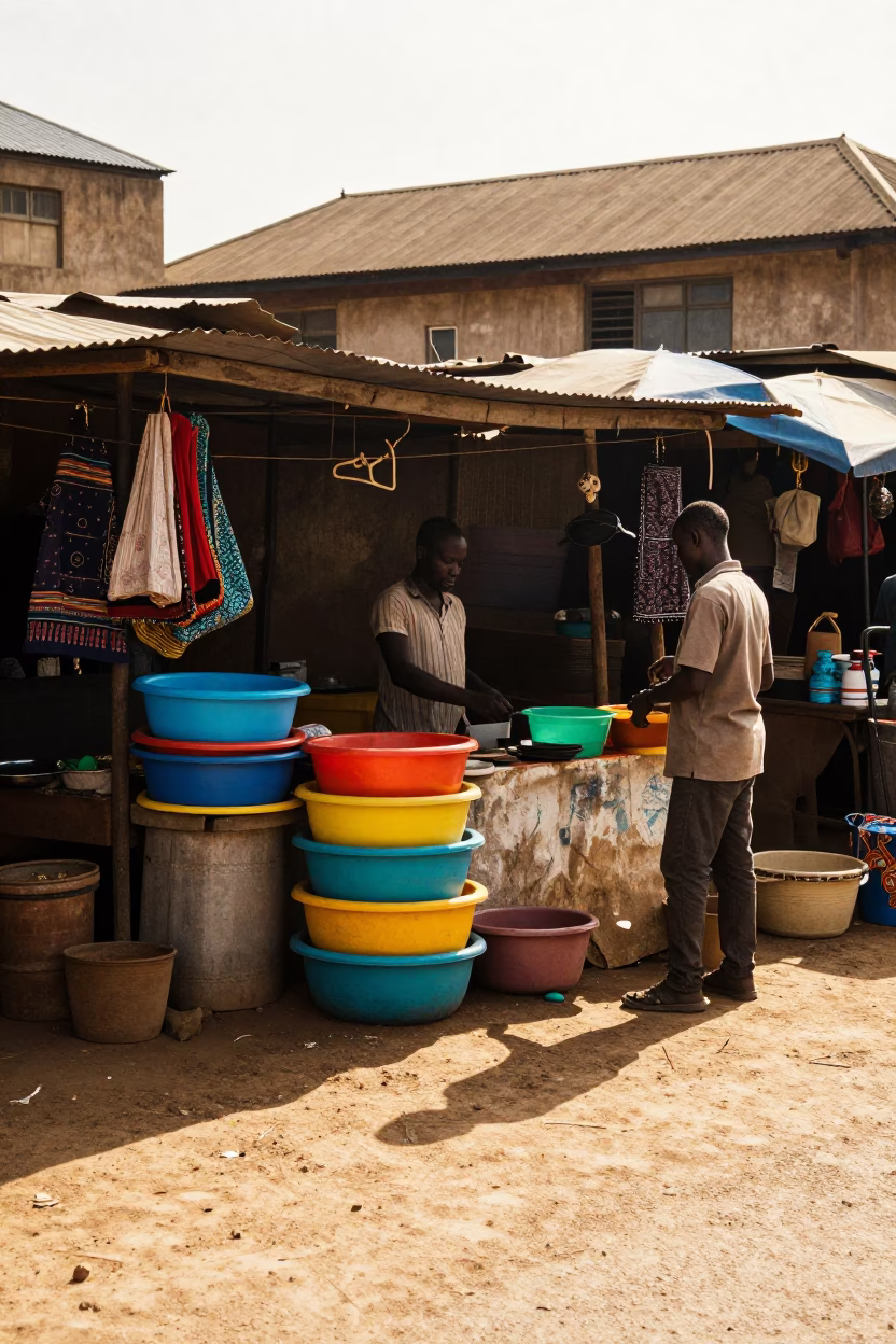 Market Scene in Nairobi at The Early Afternoon Light in in Nairobi, Kenya