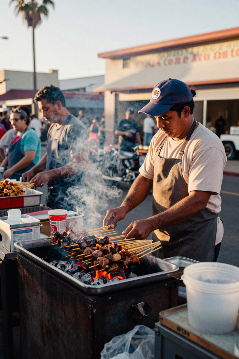 Market Scene in San Diego at The Late Afternoon Light in in San Diego, California, United States