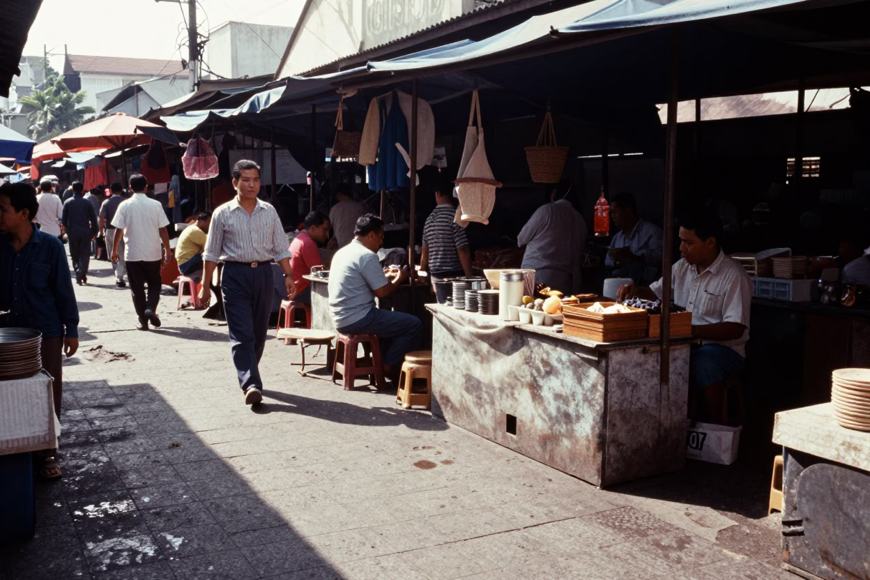 Market Scene in Surabaya at Midday Light in in Surabaya, Indonesia