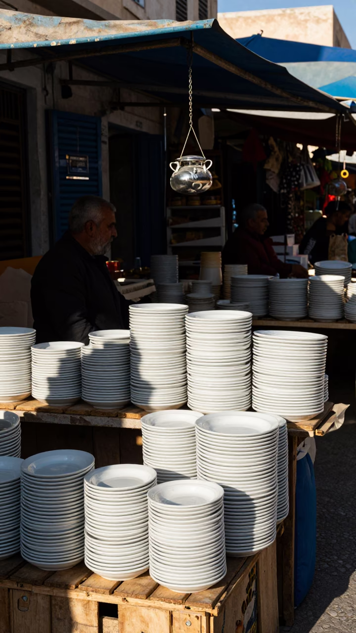 Market Scene in Tunis at The Early Afternoon Light in in Tunis, Tunisia