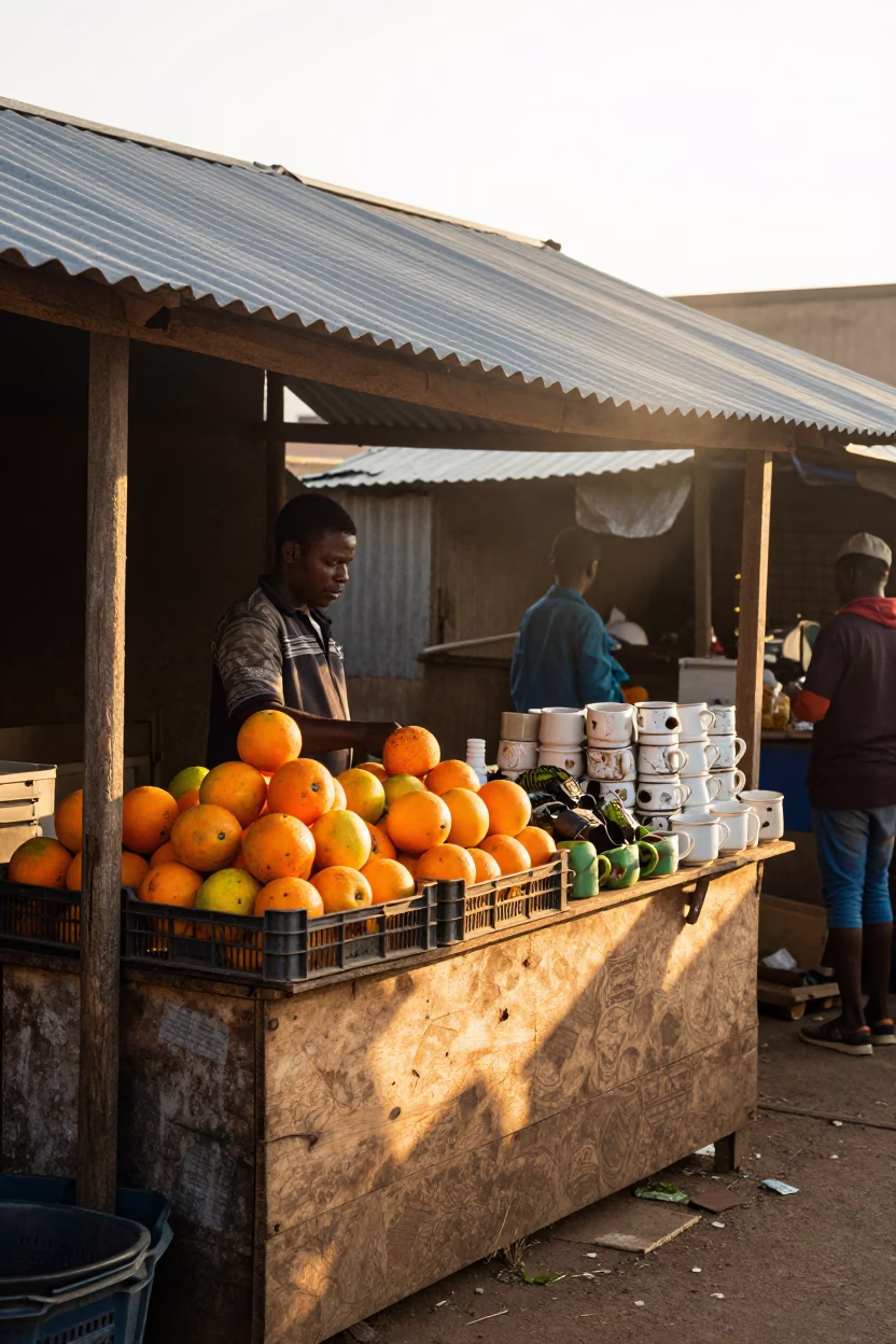 Market Scene just after sunrise in Johannesburg in in Johannesburg, South Africa