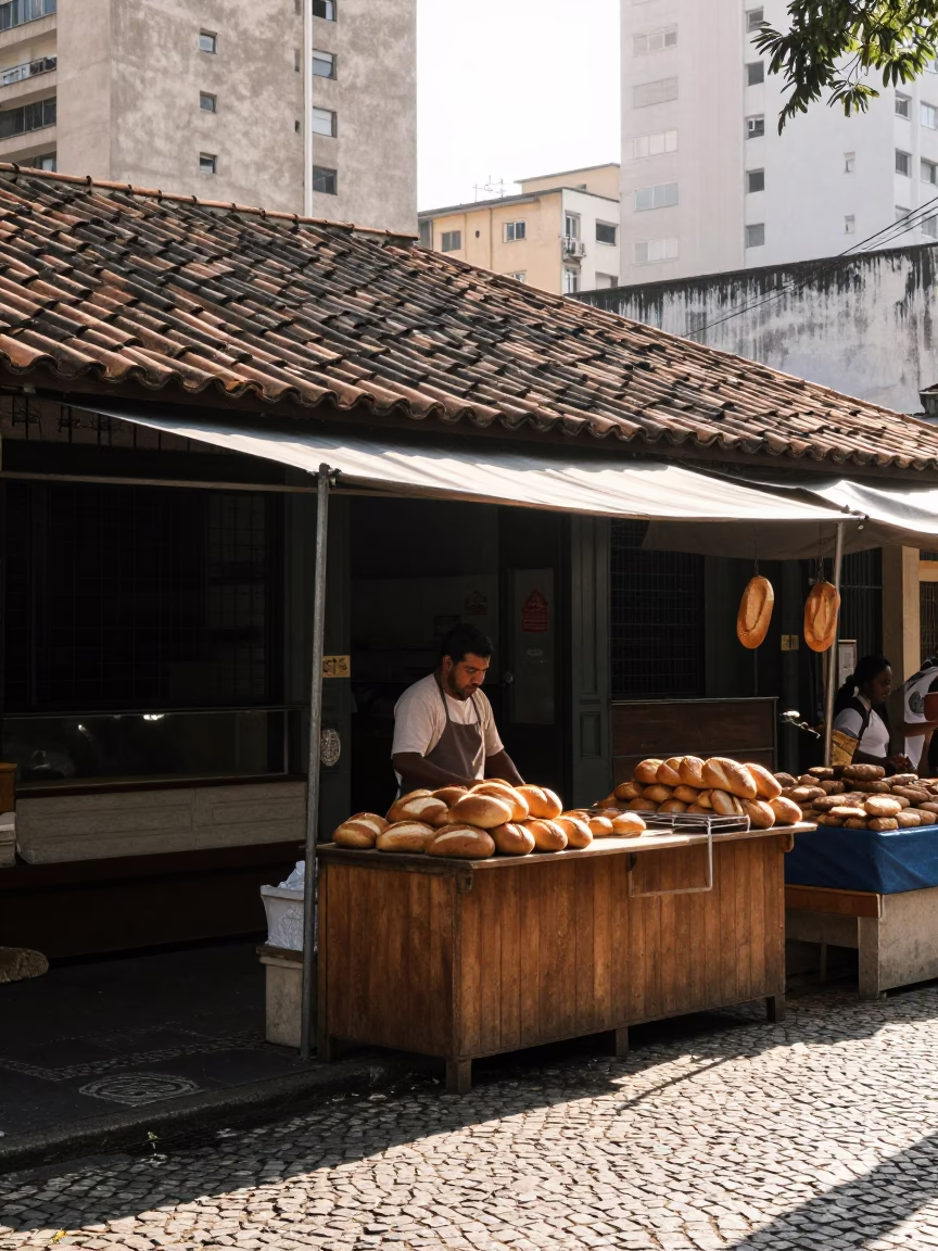 Market Scene just after sunrise in São Paulo in in São Paulo, Brazil