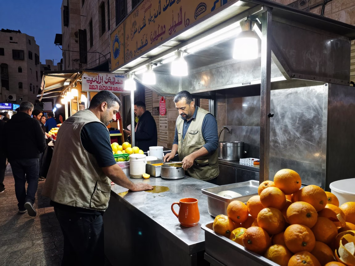 Market Stall after dark in Amman in in Amman, Jordan