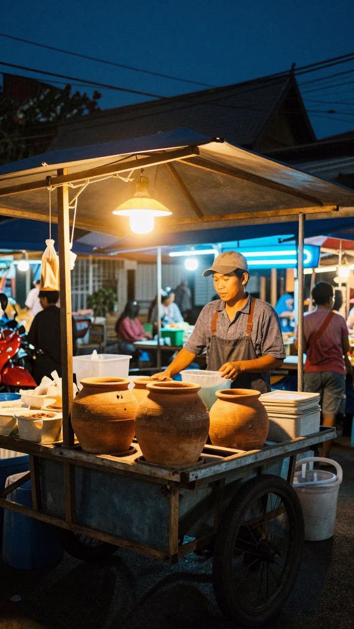 Market Stall after dark in Chiang Mai in in Chiang Mai, Thailand