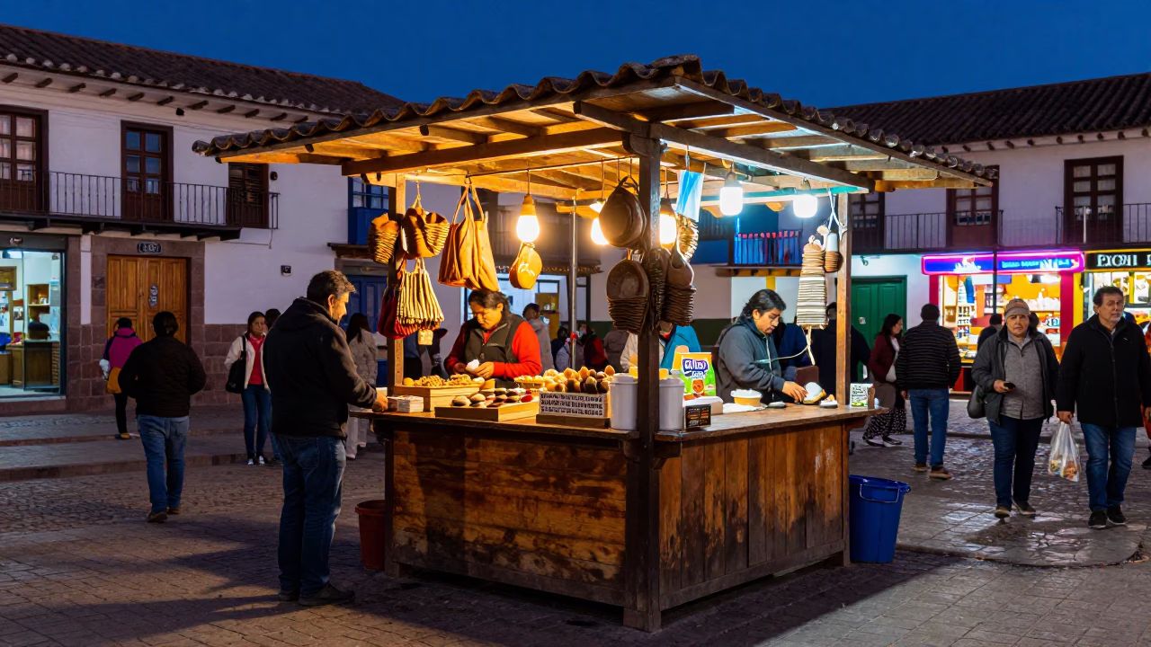 Market Stall after dark in Cusco in in Cusco, Peru