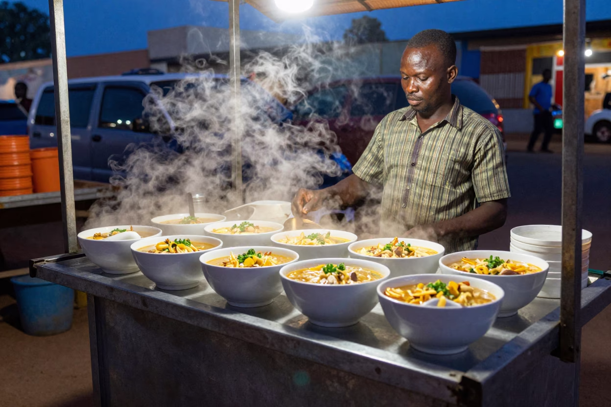 Market Stall after dark in Dakar in in Dakar, Senegal