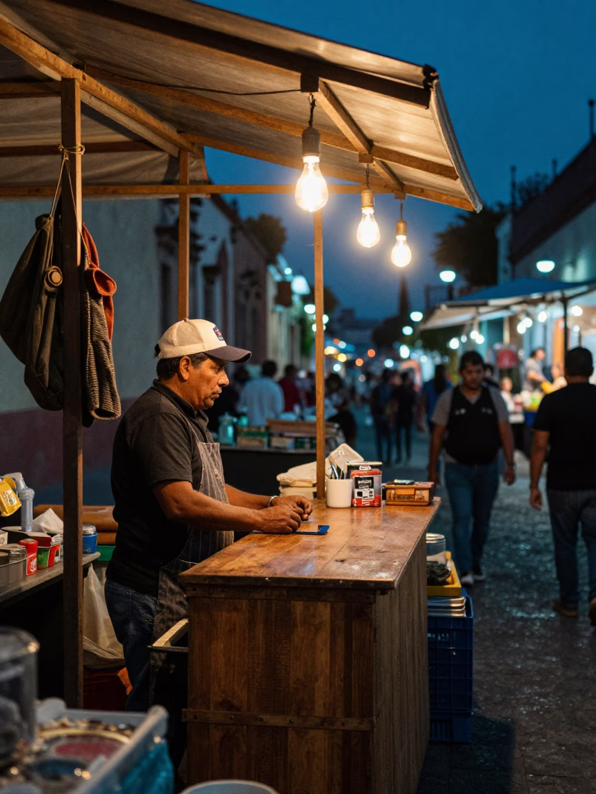 Market Stall after dark in Oaxaca in in Oaxaca, Mexico