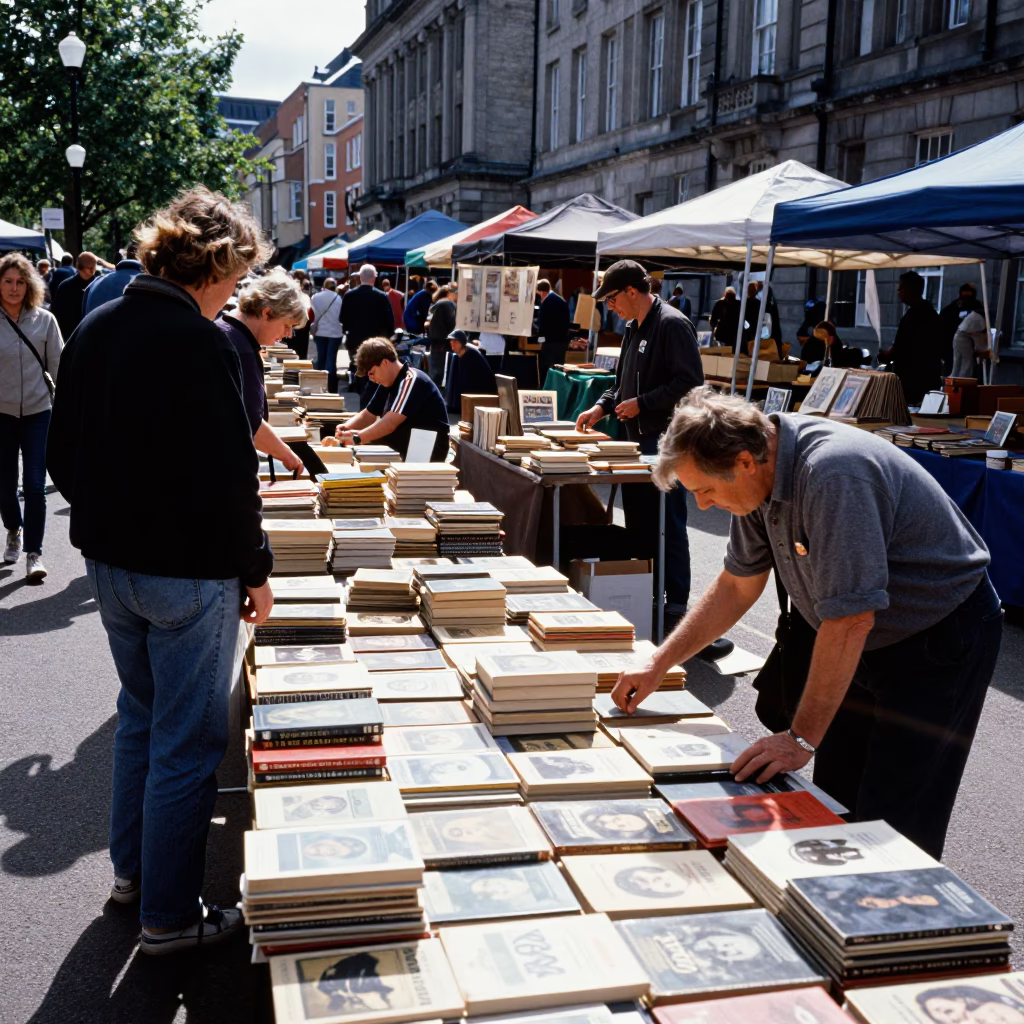 Market Stall at Bright Midmorning Light in Liverpool in in Liverpool, United Kingdom