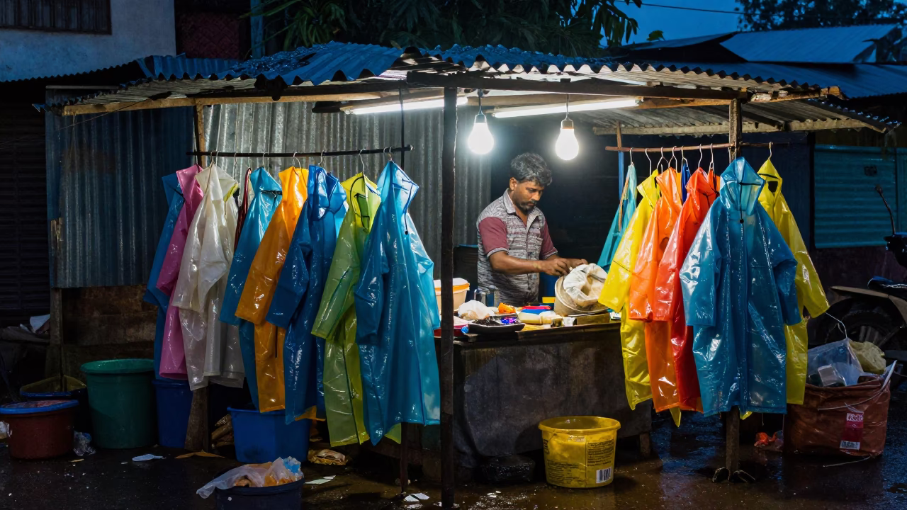 Market Stall at Late At Night Light in Kochi in in Kochi, India