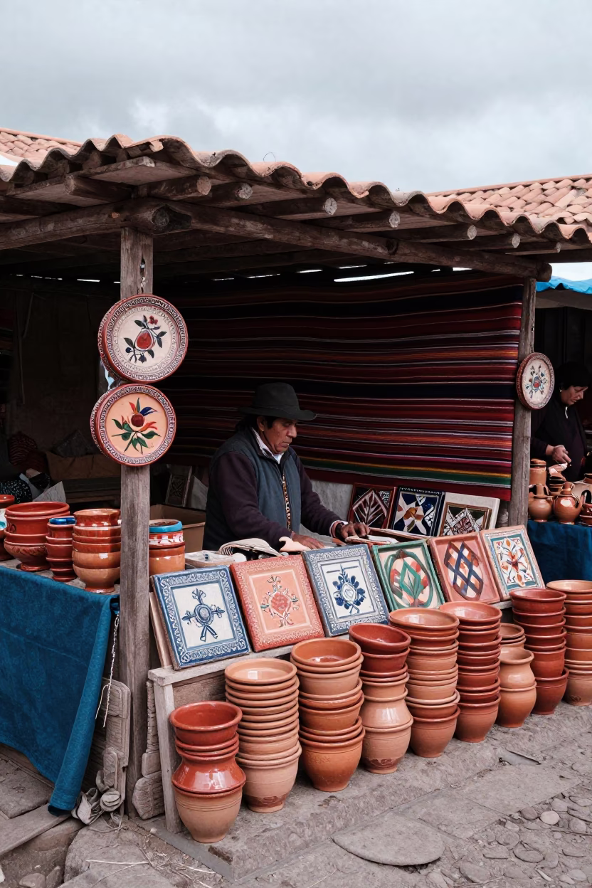 Market Stall at Midday Light in Cusco in in Cusco, Peru