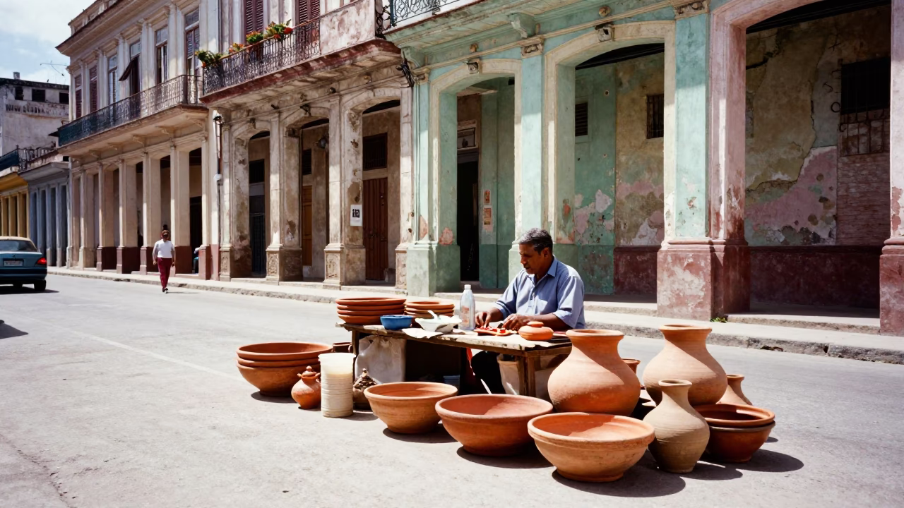 Market Stall at Midday Light in Havana in in Havana, Cuba