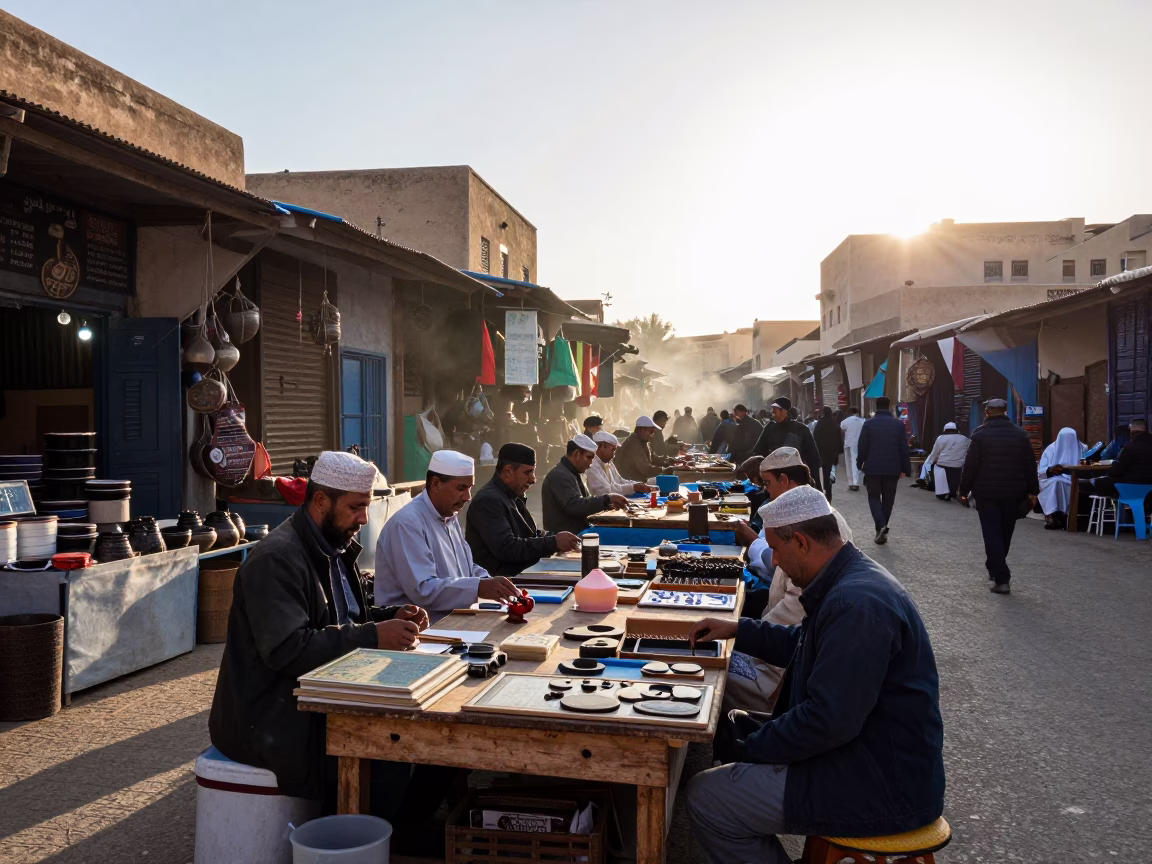 Market Stall at The Early Morning Light in Casablanca in in Casablanca, Morocco